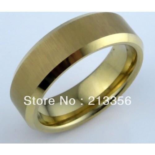 FREE SHIPPING!USA WHOLESALES CHEAP PRICE BRAZIL RUSSIA HOT SELLING 8MM WOMEN&MENS New GOLDEN BRUSHED TUNGSTEN WEDDING RING