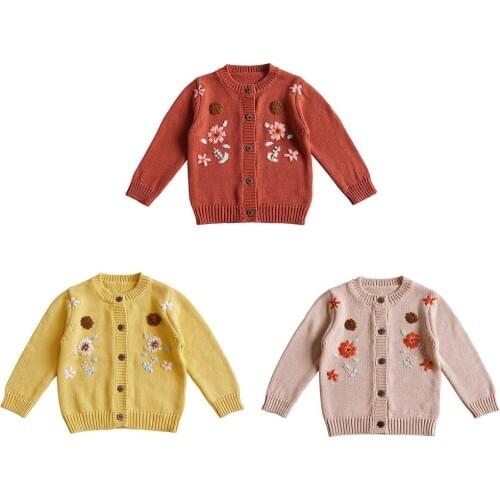 Kids Clothes Baby Knitted Flower Sweater Coat Boys Girls Cardigan Sweater Baby Clothes