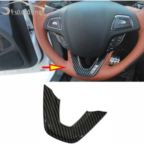 For Lincoln MKZ 2017-2020 Carbon fiber ABS Car Steering wheel U Button frame Panel Cover Trim car styling