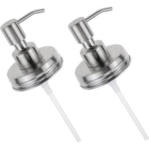 Dispenser Pumps Soap Dispenser Lids Mason Jar Cover Lotion Dispenser Bathroom Accessories Stainless Steel For Room Silver