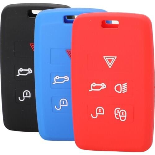 Bilchave 10pcs For Range Rover Velar Discovery For Jaguar E-Pace 2018 2019 Fob 5 Buttons Silicone Remote Flip Car Key Case Cove