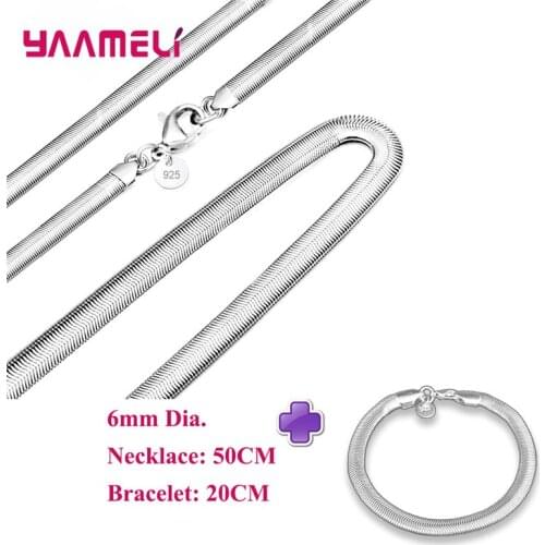 925 Sterling Silver Jewelry Set for Men Women Chain Necklace Bracelet Heavy Smooth Snake Cross Twisted with Lobster Clasps