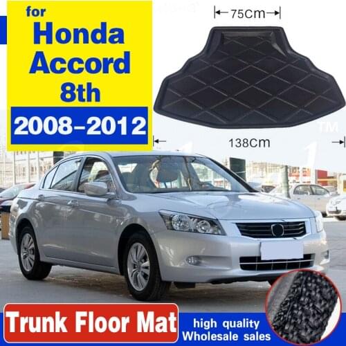 For Honda Accord 8th 2008-2012 Car Trunk Mat Rear Liner Cargo Boot Mat Protect Car Floor Carpet Interior Accessories