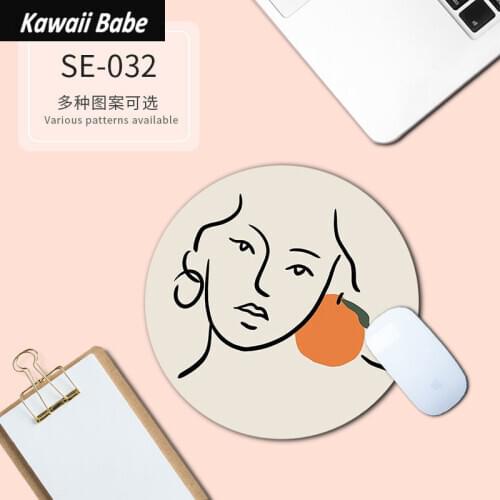Round Game Mouse Pad Cute Mouse Pad FCreative Non-Slip Rubber Base Waterproof Office Mouse Pad Deskpad Desk Mats