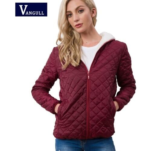 Vangull New Spring Autumn Womens Clothing Hooded Fleece Basic Jacket Long Sleeve female Coats Short Zipper Casual Outerwear
