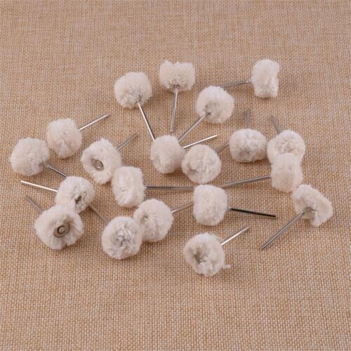 LETAOSK 20pcs Dental Wool Grinder Brushes Polishing Flat Buffing Wheels for Rotary Tools 2.35mm Shank Machine Accessory