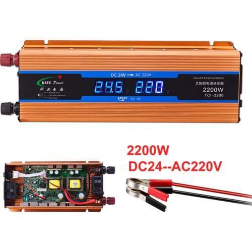Car inverter 2200W 24 V 220 V Voltage Converter 24v to 220v Car Charger Volts display DC to AC 50Hz