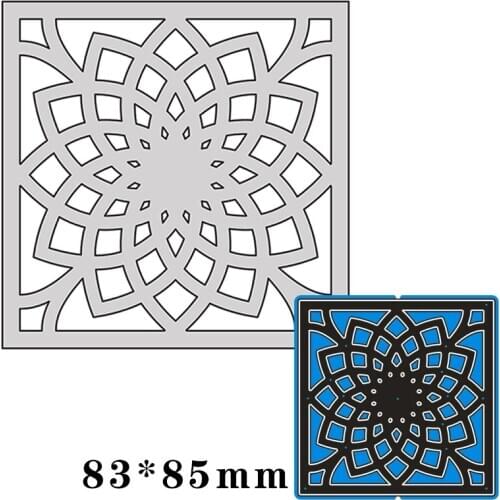 83*85mm hollow flower square Metal Cutting Dies for card DIY Scrapbooking stencil Paper Craft Album template Dies