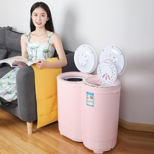Mini washing machine small double cylinder household dormitory semi-automatic wave wheel elution one baby baby underwear