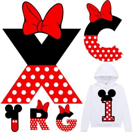 Bow Alphabet Letters Patches Thermal Sticker on Clothes Iron-on Transfers for Clothing Thermoadhesive Patch Diy Applique for Kid