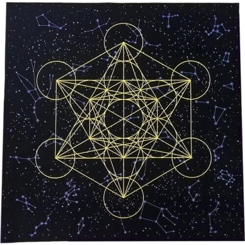 New Tarot Card Tablecloth Metatrone Cub Crystal Grid Altar Velvet Cloth Board Game