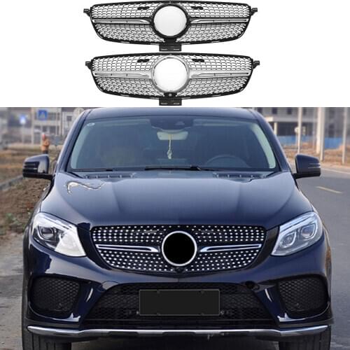 Front Bumper Racing Grill Billet Grille Cover For Mercedes-Benz W166 GLE-Class 2015-2019 Diamond