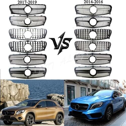 Front Racing Billet Bumper Grille Upper Facelift Grills For Mercedes Benz GLA Class X156 2014-2020 2015 2016 2017 2018 2019 2020
