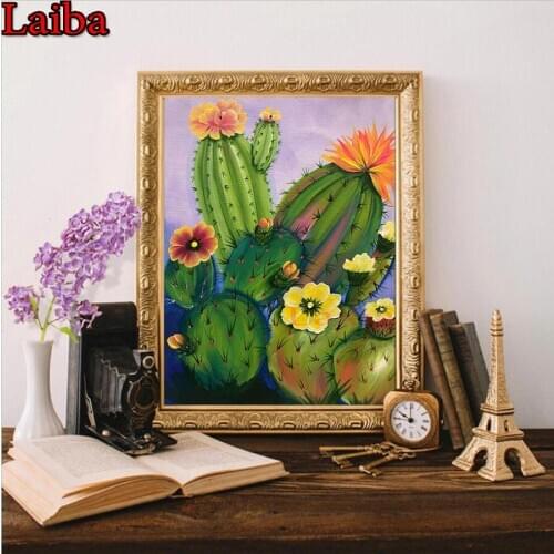 Full Square Round Drill Diamond Painting Kit Cactus 5D DIY Diamond Embroidery Sale Flower plant Handmade Gift Home Decoration