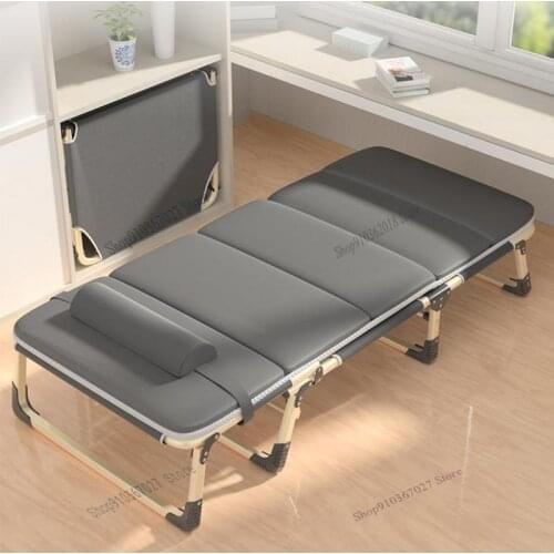 Aichen Folding Bed Single Bed Household Simple Lunch Bed Office Adult Nap March Bed Multi Function Reclining Chair