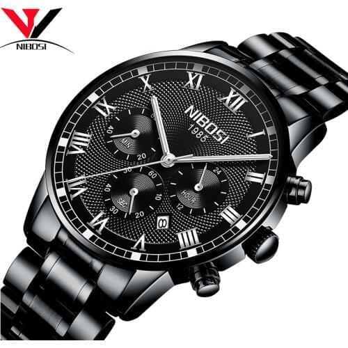 Relojes Hombre 2018 NIBOSI Watches Man Clock Water Resistant Luxury Brand Casual Men Watch Full Stainless Steel Wristwatch Saat