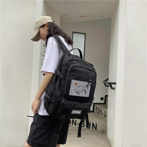Backpack 2021 New High Capacity Oxford Cloth Backpack Solid Color Multi Purpose Schoolbag Womens Outdoor Travel Bag
