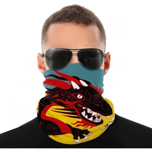 Black Dragon Scarf Neck Face Mask Men Women Halloween Tube Scarf Seamless Bandanas Dustproof Headband Cycling Hiking