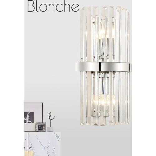 Nordic Luxury Wall Lamp Indoor Crystal Wall Light for Living Room Bedroom Bedside Lamp K9 Crystal Simple Led Wall Sconces E14