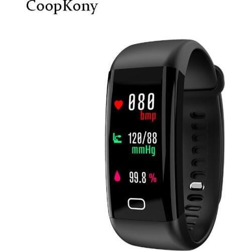Coopkony Color Screen Smart Bracelet Band Watch Waterproof Heart Rate Monitor Blood Pressure Fitness Tracker Smart Wristband PK