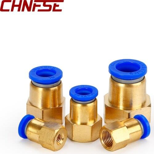 Conector de ar pneumático, conector rápido para 4 6 8 10 12mm tubo de mangueira 1/4 "1/8" 5/8 "bsp rosca fêmea de bronze