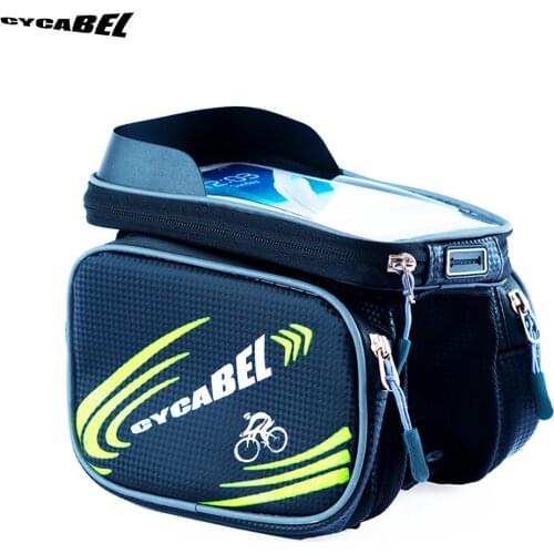 Cycling Bicycle Bag 2.8L Large Capacity with Double Pouch for Phone Towel Stuff Bike Top Frame Front Pannier Saddle Tube Bag