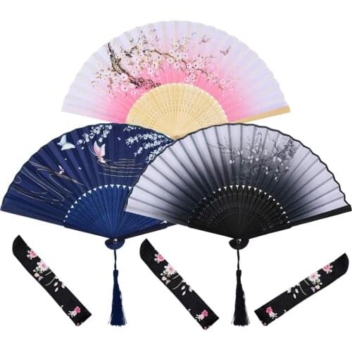 Chinese Style Vintage Hand Fan Folding Fans Dance Wedding Party Favor Chinese Dance Party Folding Fans Ornament Craft Gift