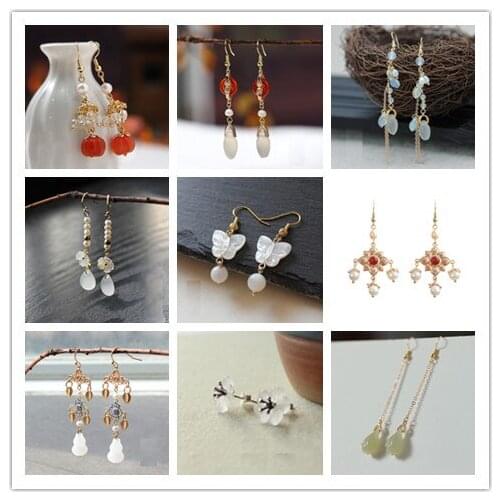 Handwork shell butterfly earrings vintage Bohemia серьга Boucles d'oreilles Pendientes Female accessories QQJ