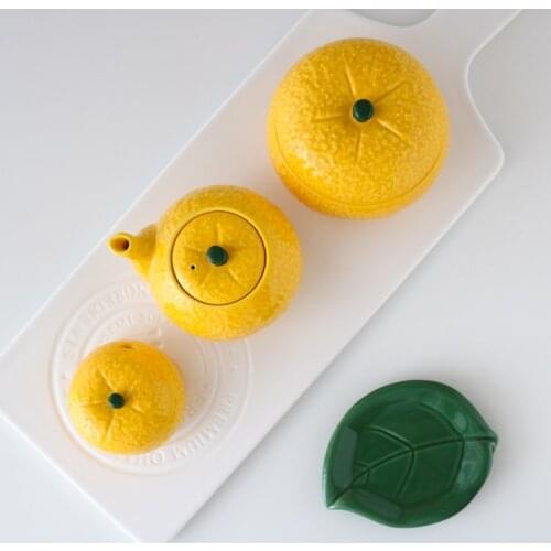 Yellow Grapefruit Shaped Ceramic Sauce Pot Sauce Bowl Small Jars Sugar Jar