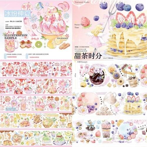 1 Loop Midsummer Sweet Time Wild Sunflower Crystal Pet Masking Tape Paper Fruit Collage