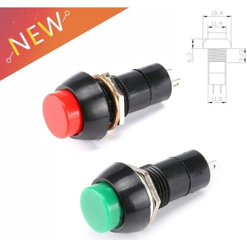 10pcs Momentary pushbutton switches 3A /125VAC Self Return Momentary Push Button Switch Red Green DIY Touch Switch