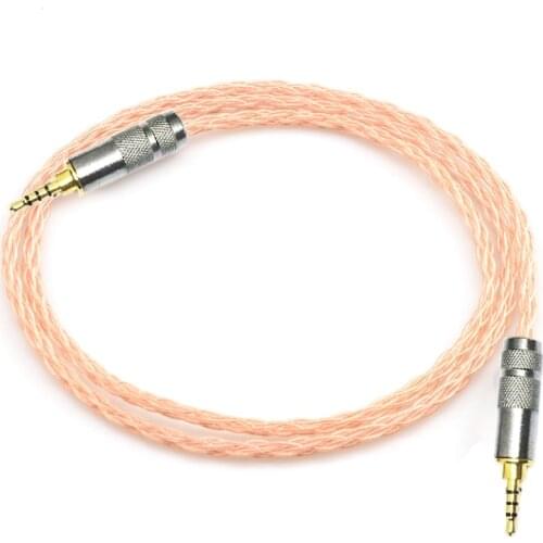 2.5mm TRRS Balanced Male to Male 4-Pin Audio Adapter AUX 8 Cores 7N OCC Single Copper Audio Cable