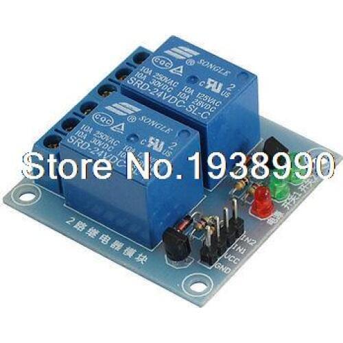 DC 24V 2 Channel High Level Trigger PLC Relay Module for Arduino AVR DSP TTL