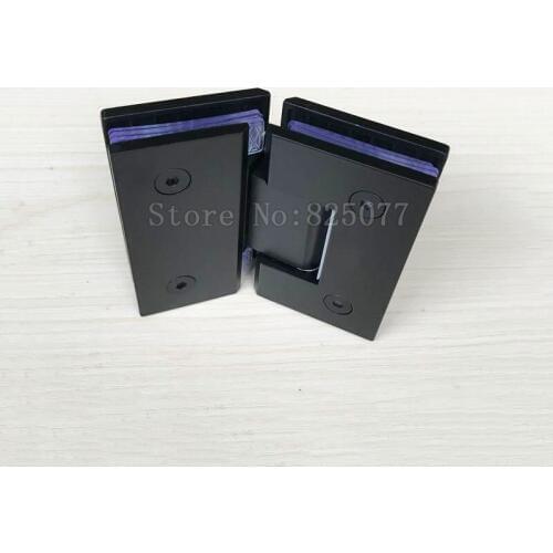 2PCS Dumb Black 135 Degree Open 304 Stainless Steel Wall Mount Glass Shower Door Hinge For Home Bathroom Hardware JF1315