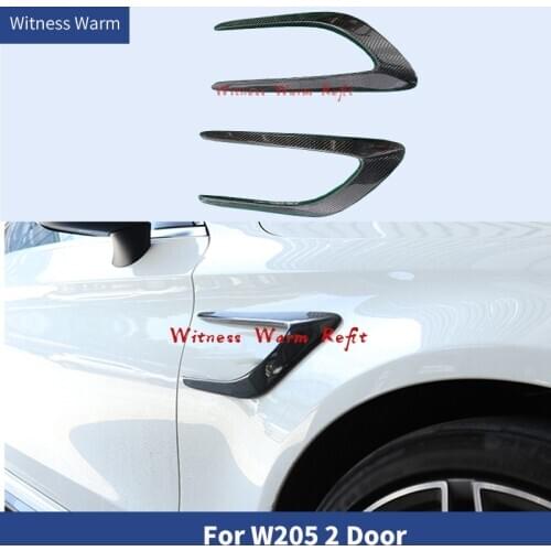 2PCS Carbon Fiber FRP Car Racing Front Fender Vents Trims Scoops for Benz C-Class W205 C63 AMG Coupe 2 door 4-Door 2015 2016 17