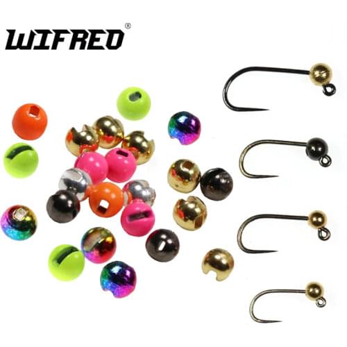 Wifreo 20PCS Slotted Tungsten Beads 2.5mm 3mm Gold Silver Black Jig Nymph Fly Tying Material