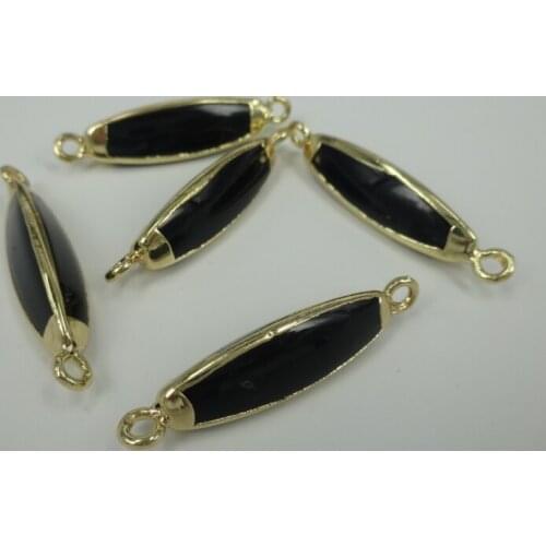 5pcs wholesale AAA Quality Dream Stone Beads Gem Around Shape Black Jewelry Beads Jewelry Making Connector