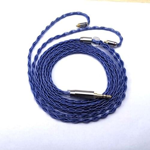 8 cores Single crystal copper earphone Upgrade Cable MMCX 0.78mm PVC plastic pearl powder outer skin For ZS10 PRO ZSN PRO AS16