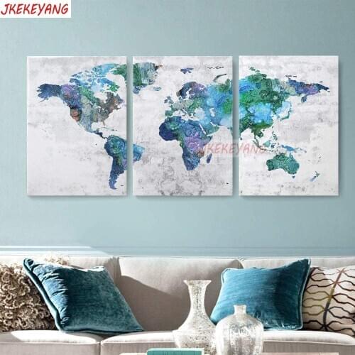3pcs 5D Diy round/square diamond painting world map Diamond Mosaic Embroidery cross stitch Y3590