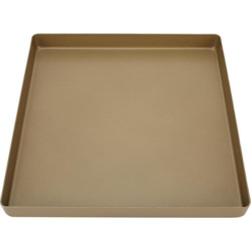 28x28x3cm Gold Aluminum Alloy Square Shape Non-Stick Baking Tray Bread Pizza Tray Baking Tool Kitchen Bakeware Mat Sheet