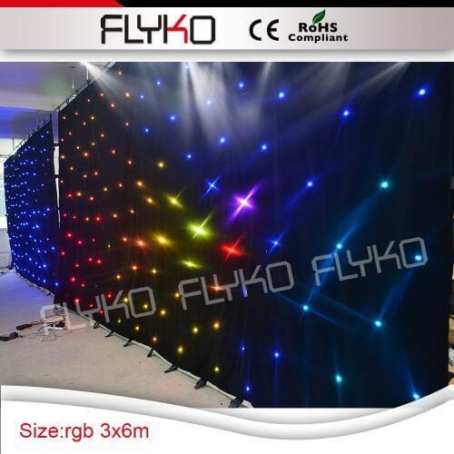 Free shipping full color leds 3m high by 6m width event show star curtain led backdrop