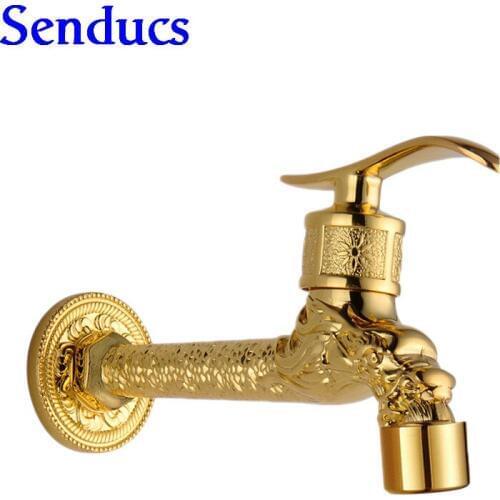 Free shipping Golden washing machine faucet with bronze home brass washing machine mixer tapp or garden bibcock