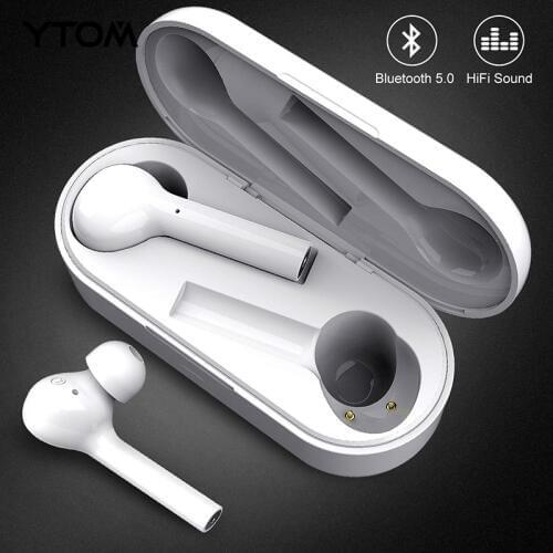 YTOM Freebud Bluetooth 5.0 Earphone Wireless Headphones Clear Bass mic Eaburds for iphone huawei xiaomi Android phone pc sport