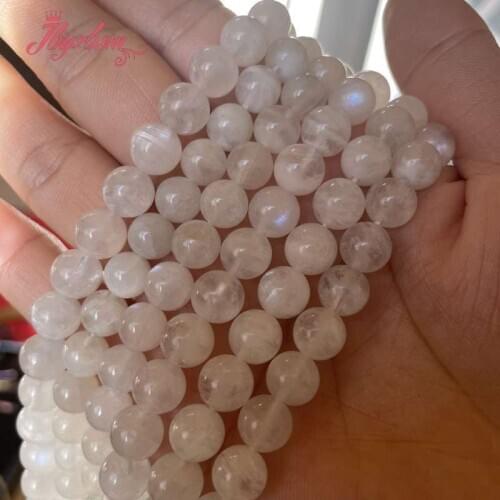 Natural Moonstone AAA Grade High Quality 6/8/10mm Round Genuine Stone Beads For DIY Necklace Bracelats Jewelry Making Strand 15"