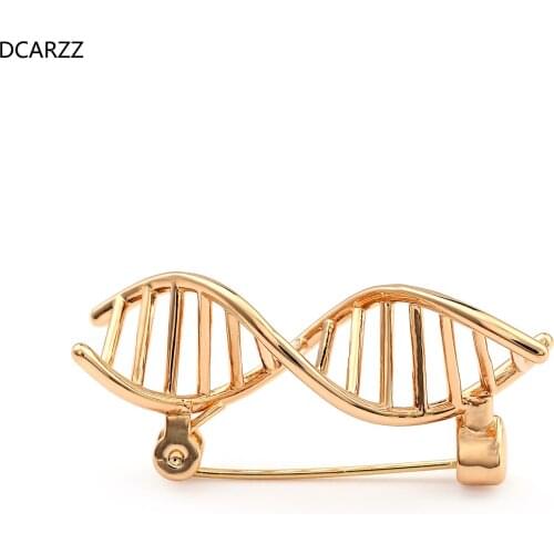 DCARZZ DNA Shape Brooch Pin Trendy Jewelry Gold Silver Plated Christmas Gift Doctor/Nurse Medical Fashion Pins Woman Accessories