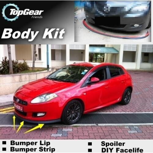 Bumper Lip Deflector Lips For Fiat Bravo / Ritmo 2007~2019 Front Spoiler Skirt For TopGear Friends to Tuning / Body Kit / Strip