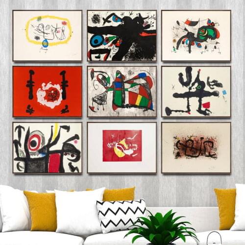 Home Decoration Art Wall Pictures Fro Living Room Poster Print Canvas Paintings Spanish Joan Miro Abstract