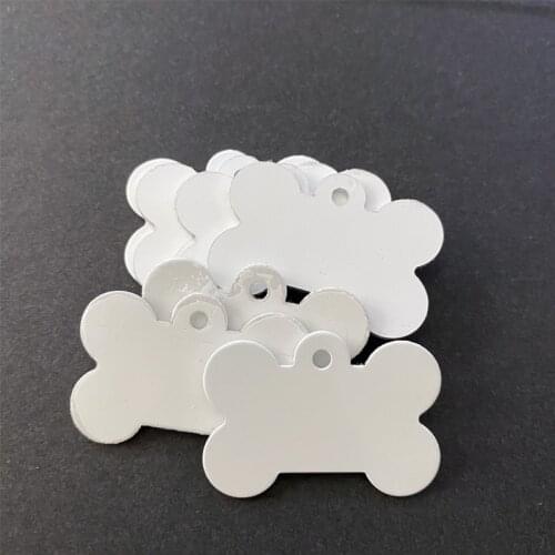 Sublimation Blank Dog Tags Aluminum Dog ID Tags 38*25mm Bone-Shaped Pet Name Tags Double Sided Dog Collar Tags