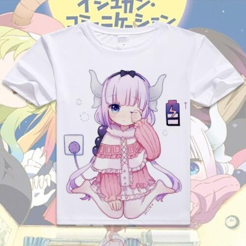 Anime Kobayashi san Kobayashi-san Chi no Maid Dragon Cosplay T-Shirt Miss Kobayashis Dragon Maid Dragon Kanna Men T shirt Tees