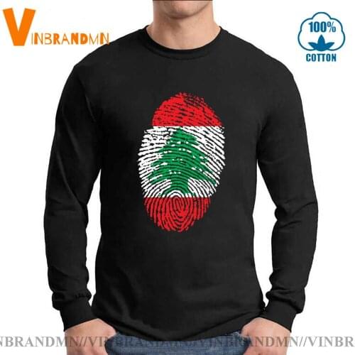 Merry Christmas tree patriotism TshirtLebanon Flag Fingerprint T shirt Family gift silk printing Custom Lebanon Nation Flag Tees